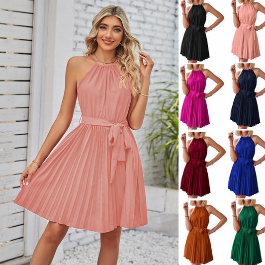Halter Strapless Solid Color Dresses for Women - EvolvedO
