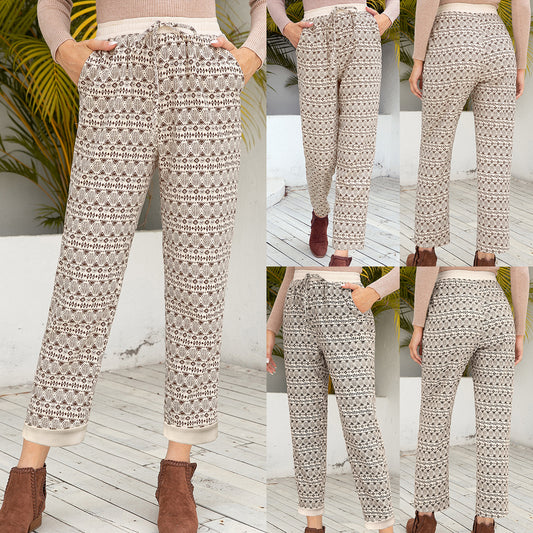 Ladies' Print Lace Casual Loose Pants - EvolvedO